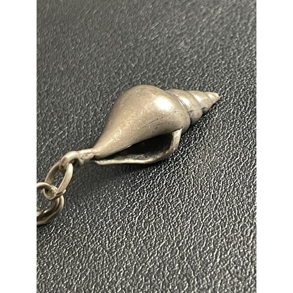 Sterling Silver Charm Bracelet Silver Cloud Coastal Mermaid Seahorse Shell 925 - Picture 8 of 12